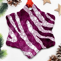 Purple Zebra Print Bling Pattern  Ornament (snowflake)  by OCDesignss