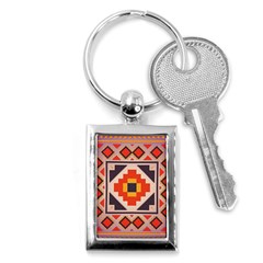 Rustic Abstract Design Key Chain (rectangle) by LalyLauraFLM