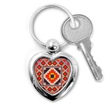 Rustic abstract design Key Chain (Heart) Front