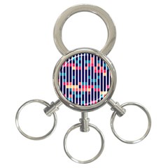 Stripes And Rectangles Pattern 3-ring Key Chain by LalyLauraFLM