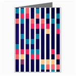 Stripes and rectangles pattern Greeting Card Left