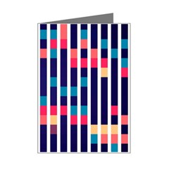 Stripes And Rectangles Pattern Mini Greeting Card