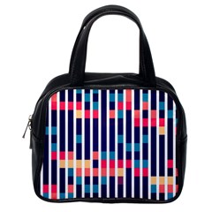 Stripes And Rectangles Pattern Classic Handbag (one Side) by LalyLauraFLM