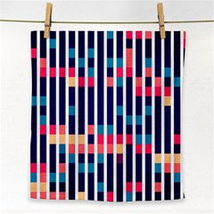 Stripes And Rectangles Pattern Face Towel by LalyLauraFLM