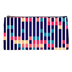 Stripes And Rectangles Pattern Pencil Case by LalyLauraFLM