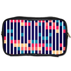 Stripes And Rectangles Pattern Toiletries Bag (one Side) by LalyLauraFLM