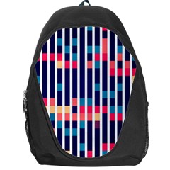 Stripes And Rectangles Pattern Backpack Bag by LalyLauraFLM