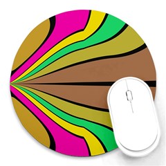 Symmetric Waves Round Mousepad by LalyLauraFLM