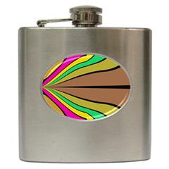 Symmetric Waves Hip Flask (6 Oz) by LalyLauraFLM