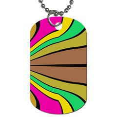 Symmetric Waves Dog Tag (two Sides) by LalyLauraFLM