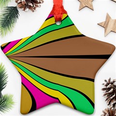 Symmetric Waves Star Ornament (two Sides) by LalyLauraFLM