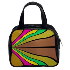 Symmetric Waves Classic Handbag (two Sides) by LalyLauraFLM