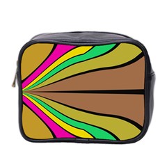 Symmetric Waves Mini Toiletries Bag (two Sides) by LalyLauraFLM