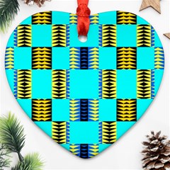 Triangles In Rectangles Pattern Ornament (heart) by LalyLauraFLM