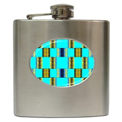 Triangles In Rectangles Pattern Hip Flask (6 Oz) by LalyLauraFLM