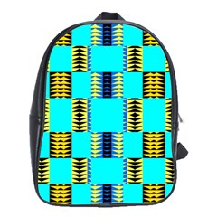 Triangles In Rectangles Pattern School Bag (large) by LalyLauraFLM