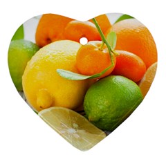 Citrus Fruits Ornament (heart)  by emkurr