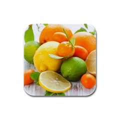 Citrus Fruits Rubber Square Coaster (4 Pack)  by emkurr