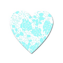 Floral Wallpaper Aqua Heart Magnet by ImpressiveMoments