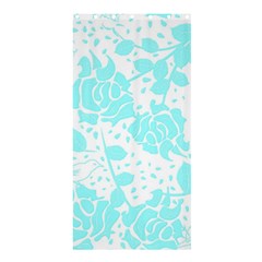 Floral Wallpaper Aqua Shower Curtain 36  X 72  (stall)  by ImpressiveMoments