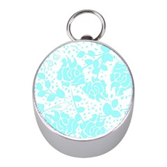 Floral Wallpaper Aqua Mini Silver Compasses by ImpressiveMoments