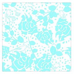 Floral Wallpaper Aqua Large Satin Scarf (square) by ImpressiveMoments