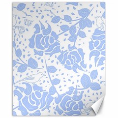 Floral Wallpaper Blue Canvas 16  x 20  