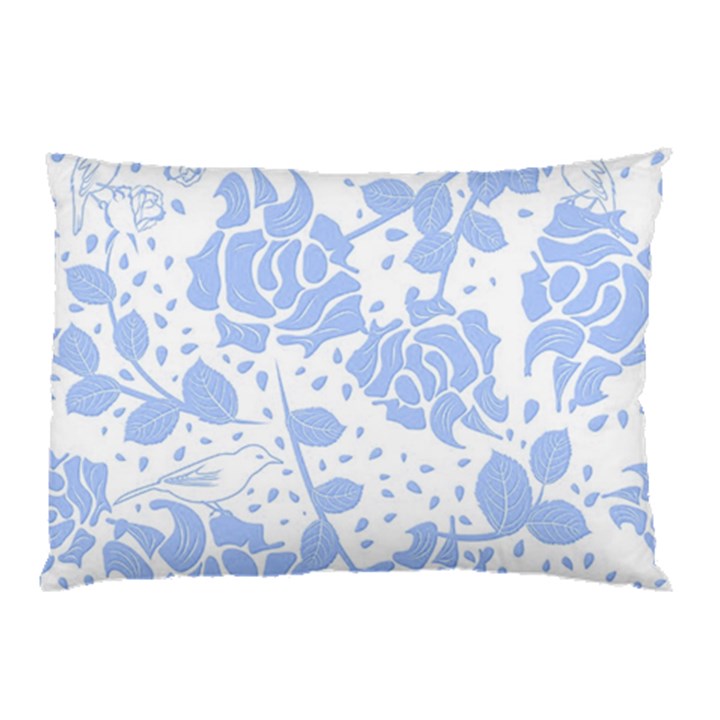 Floral Wallpaper Blue Pillow Cases