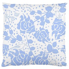 Floral Wallpaper Blue Standard Flano Cushion Cases (Two Sides) 