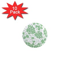 Floral Wallpaper Green 1  Mini Magnet (10 Pack)  by ImpressiveMoments