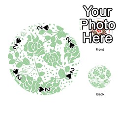 Floral Wallpaper Green Playing Cards 54 (round)  by ImpressiveMoments