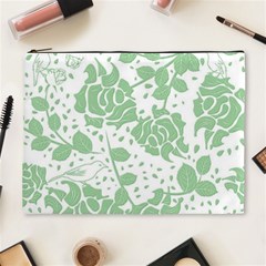 Floral Wallpaper Green Cosmetic Bag (xl) by ImpressiveMoments