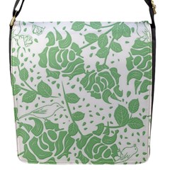 Floral Wallpaper Green Flap Messenger Bag (s)