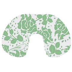 Floral Wallpaper Green Travel Neck Pillows by ImpressiveMoments