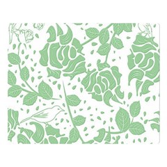 Floral Wallpaper Green Double Sided Flano Blanket (large)  by ImpressiveMoments