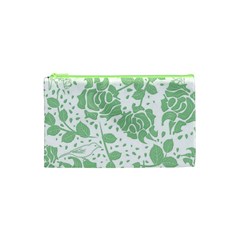 Floral Wallpaper Green Cosmetic Bag (xs) by ImpressiveMoments