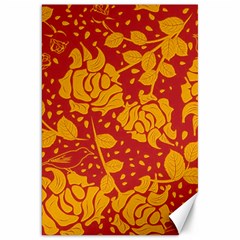 Floral Wallpaper Hot Red Canvas 20  X 30  