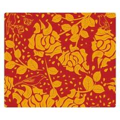 Floral Wallpaper Hot Red Double Sided Flano Blanket (small)  by ImpressiveMoments