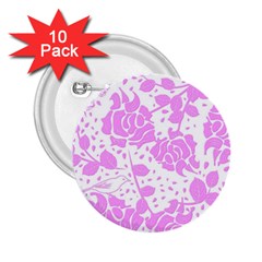 Floral Wallpaper Pink 2 25  Buttons (10 Pack)  by ImpressiveMoments