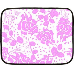 Floral Wallpaper Pink Double Sided Fleece Blanket (mini)  by ImpressiveMoments