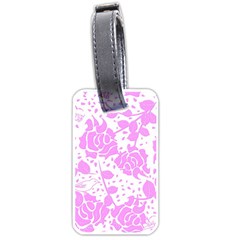 Floral Wallpaper Pink Luggage Tags (one Side)  by ImpressiveMoments