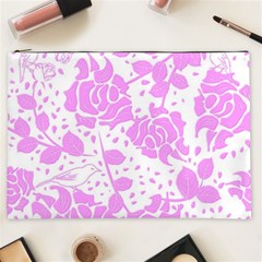 Floral Wallpaper Pink Cosmetic Bag (xxl)  by ImpressiveMoments