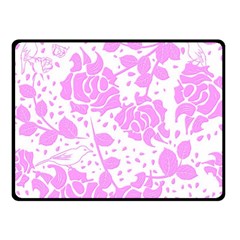 Floral Wallpaper Pink Double Sided Fleece Blanket (small) 