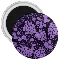 Floral Wallpaper Purple 3  Magnets by ImpressiveMoments