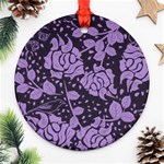 Floral Wallpaper Purple Ornament (Round)  Front