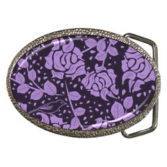 Floral Wallpaper Purple Belt Buckles by ImpressiveMoments