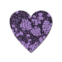 Floral Wallpaper Purple Heart Magnet by ImpressiveMoments