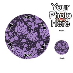 Floral Wallpaper Purple Playing Cards 54 (round)  by ImpressiveMoments