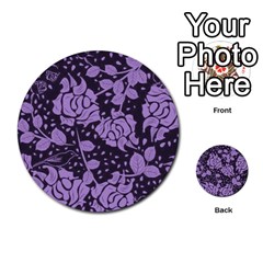 Floral Wallpaper Purple Multi-purpose Cards (round)  by ImpressiveMoments