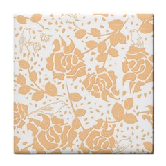 Floral Wallpaper Peach Tile Coasters by ImpressiveMoments